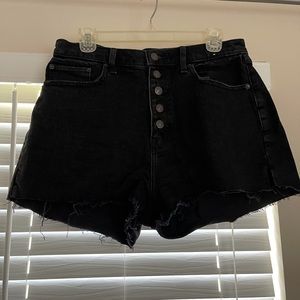 A&F high rise curve love mom shorts w/ button fly